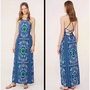 Tory Burch Green and Blue Maxi Dress